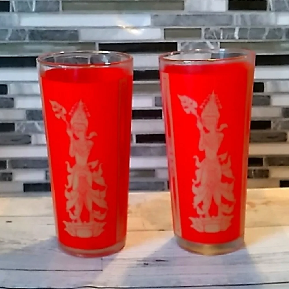 Vintage 1960s Balinese Goddess Siam dancer glasses